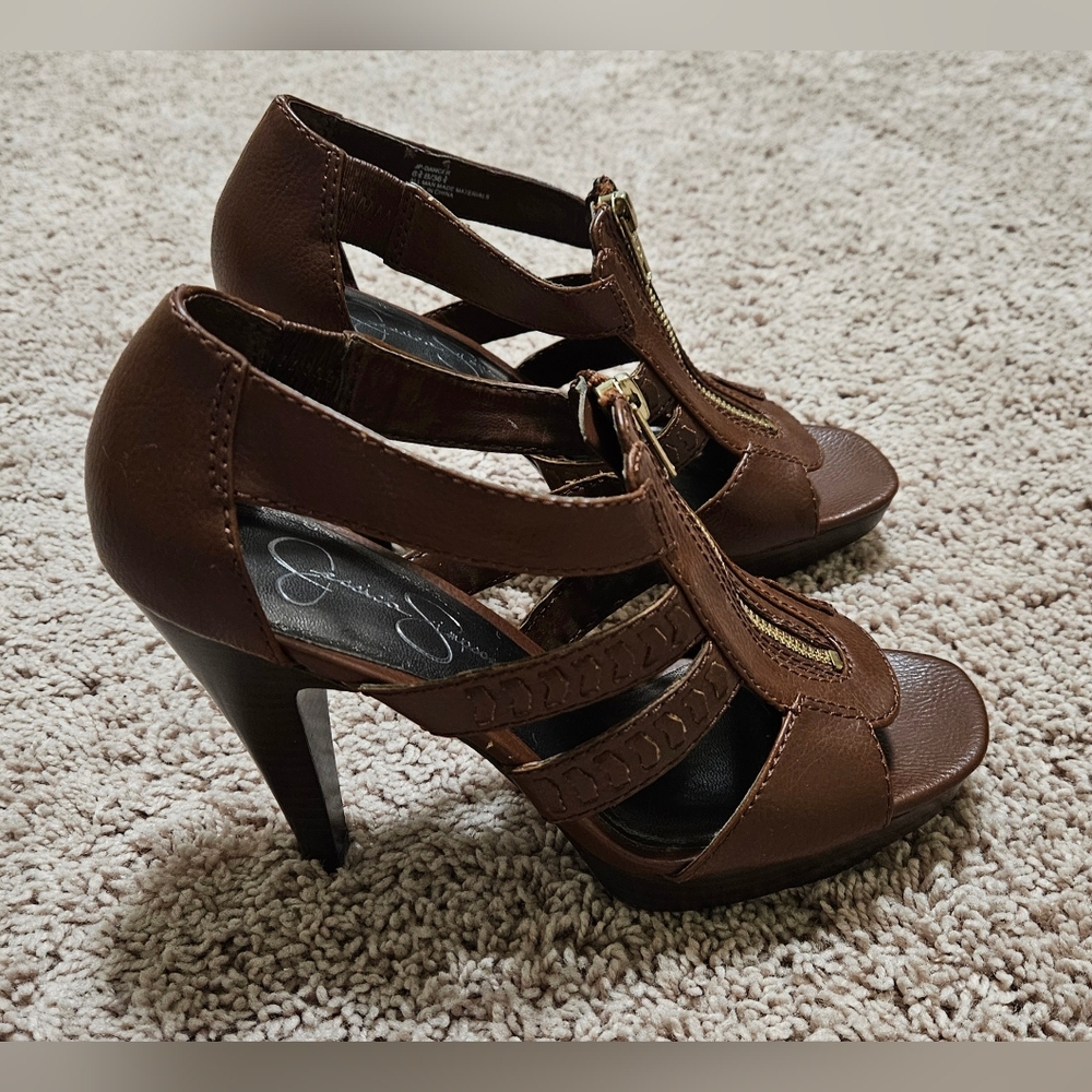 Jessica Simpson Brown Heel Sandal Shoes
